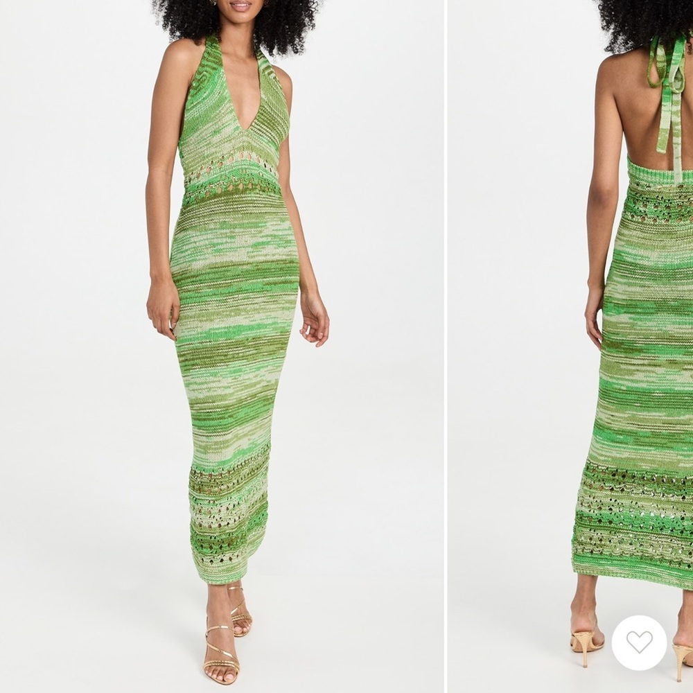 Ramy Brook Green Midi Crochet dress